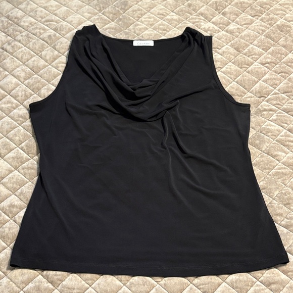 Calvin Klein Black Cowl Neck Tank Top - Picture 1 of 3